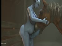 Pregnant shemale licks and gets sucked by horse in this hentai beastiality scene
